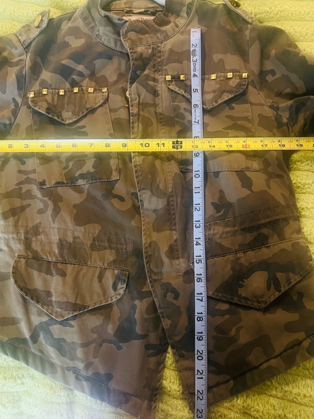 Paris Blues Studded Camo Utility Jacket Women’s Large Army Green - Picture 7 of 7